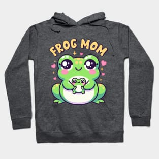 Frog Mom Cute Kawaii Toad Mother With Her Baby Hoodie